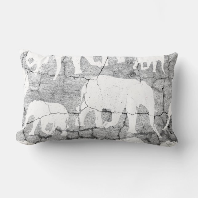 Elephant Concrete Pattern Lumbar Pillow (Front)