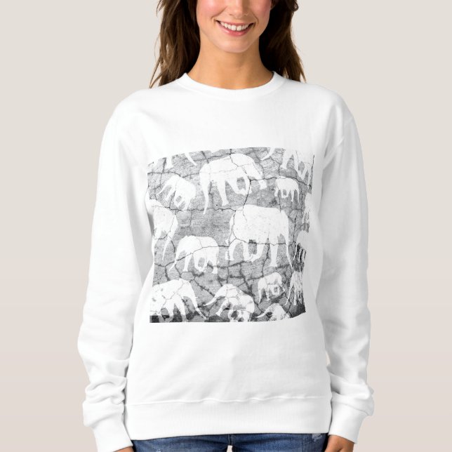 Elephant Concrete Pattern Sweatshirt (Front)
