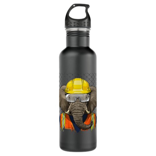 Elephant Construction Worker Wildlife Elephant Saf Stainless Steel Water Bottle