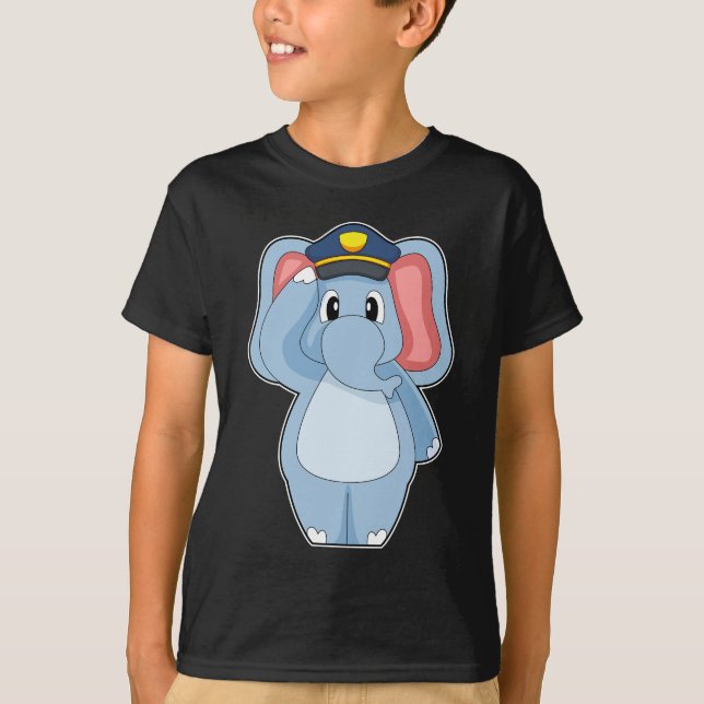 Elephant Cop Police T-Shirt (Front)