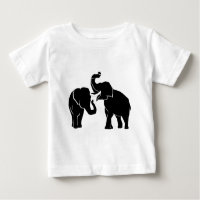 Elephant Couple Custom Colors Baby T-Shirt