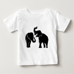 Elephant Couple Custom Colors Baby T-Shirt