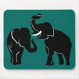 Elephant Couple Custom Colors Mouse Pad