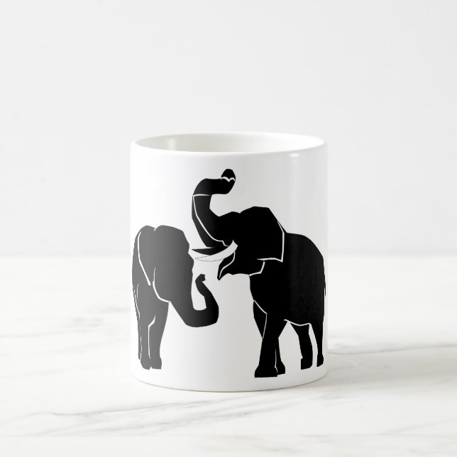 Elephant Couple Custom Colors Mug (Center)