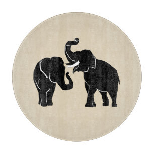 Elephant Couple Cutting Board - Choose Color
