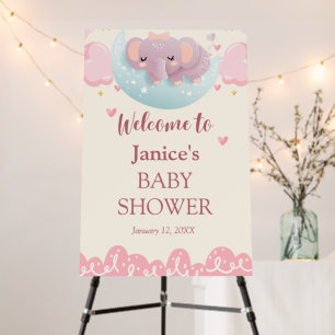 Elephant Cute Baby Shower Welcome Sign