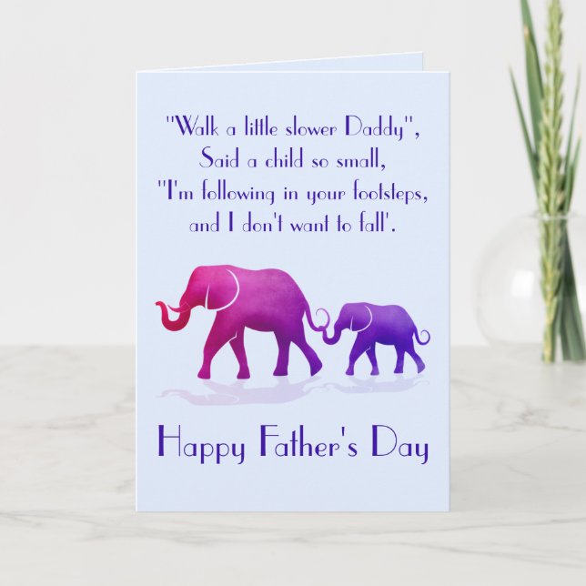 Elephant Daddy Quote Card (Front)