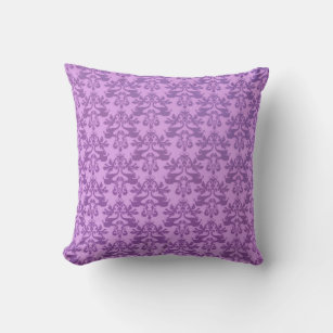 Elephant damask pale purple scatter cushion pillow