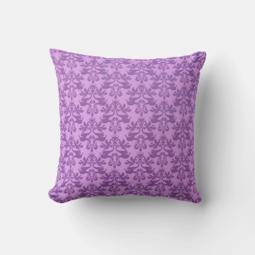 Elephant damask pale purple scatter cushion pillow