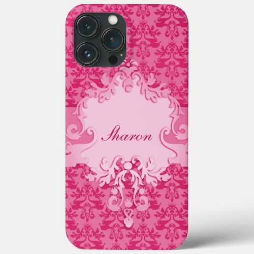 Elephant damask pink short name ipad case