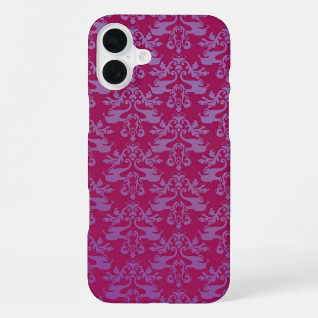 Elephant damask purple red iphone case (Back)