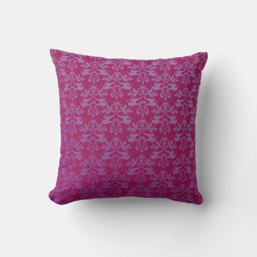 Elephant damask red purple scatter cushion pillow