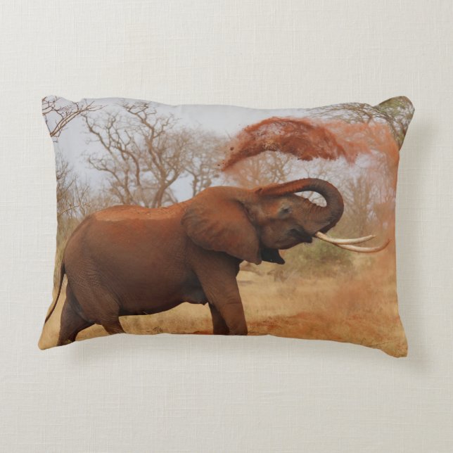 Elephant Decorative Pillow (Back)