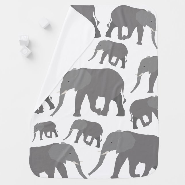 Elephant Design Baby Blanket (In Situ)