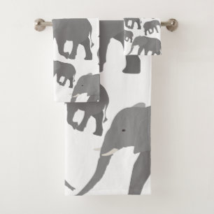 Elephant Design Bath Towel Set