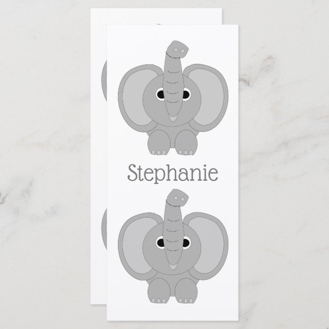 Elephant Design Bookmark (Front/Back)