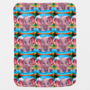 Elephant Design Nursery Baby Blanket
