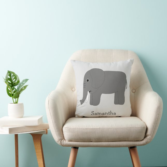 Elephant Design Personalised Throw Pillow (Chair)