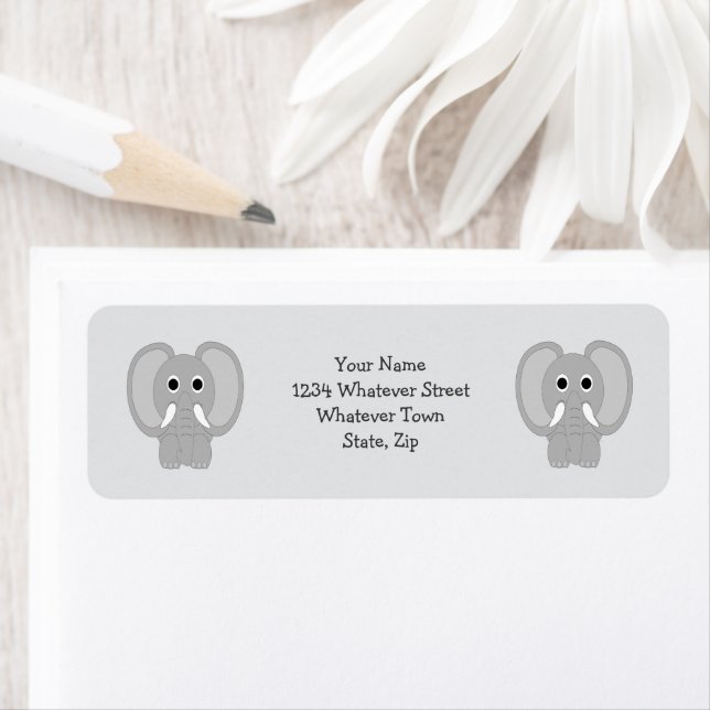 Elephant Design Return Address Label (Insitu)