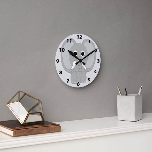Elephant Design Round Clock (Office)