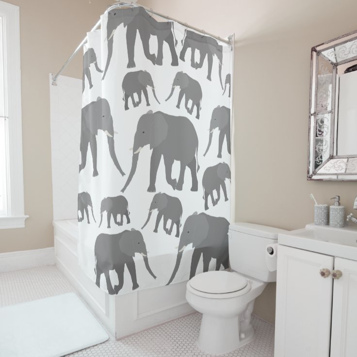 Elephant Design Shower Curtain Zazzle