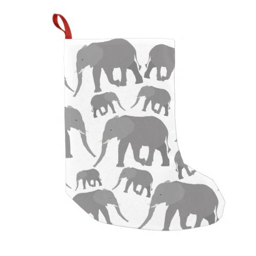 Elephant Design Small Christmas Stocking