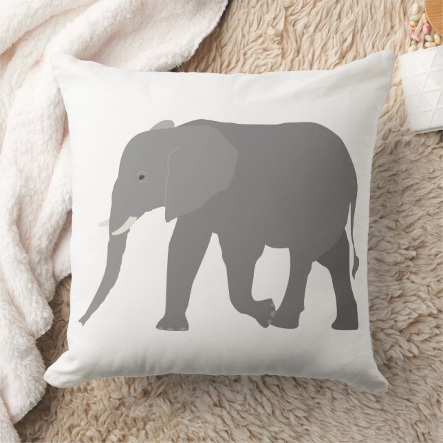 Elephant Design Throw Pillow (Blanket)
