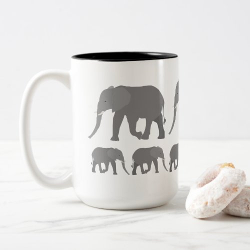 Elephant Design Two_Tone Coffee Mug