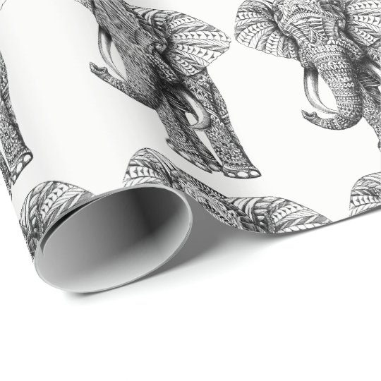Elephant Design Wrapping Paper | Zazzle.com