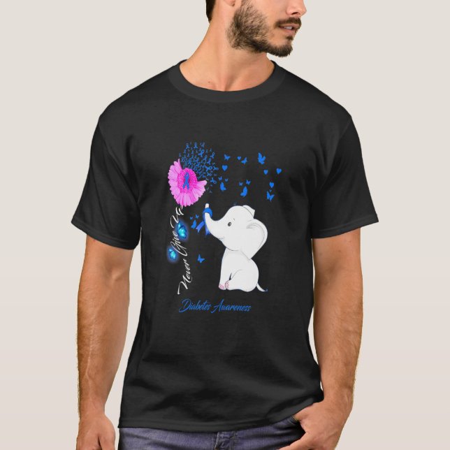 Elephant Diabetes Awareness - Diabetes Ribbon T-Shirt (Front)
