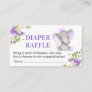 Elephant Diaper Raffle Ticket Lavender Baby Shower Enclosure Card