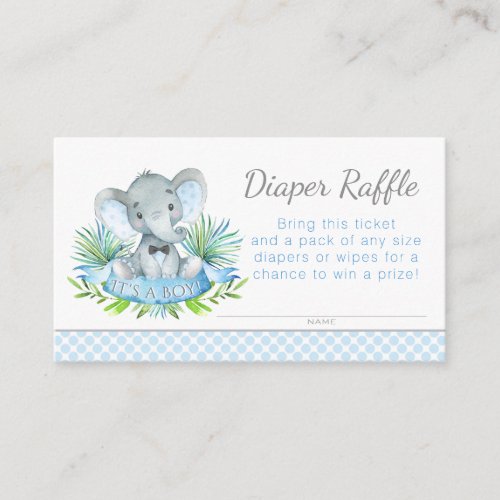 Elephant Diaper Raffle Tickets Enclosure Card