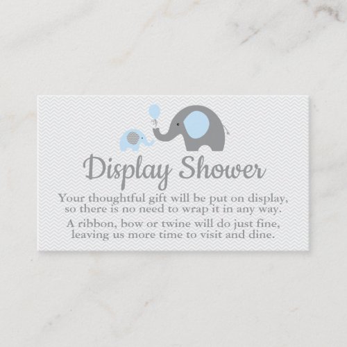 Elephant Display Shower Inserts in Blue and Gray