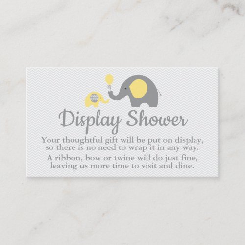 Elephant Display Shower Inserts in Yellow and Gray