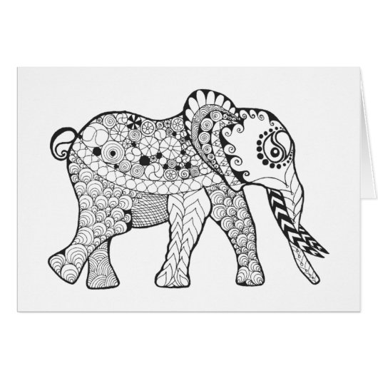 Elephant Doodle Cards (Front Horizontal)