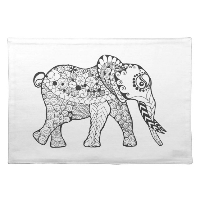 Elephant Doodle Placemat (Front)