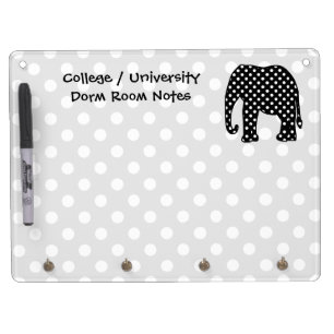 Elephant Dorm Room Notes Dry Erase Board With Keychain Holder