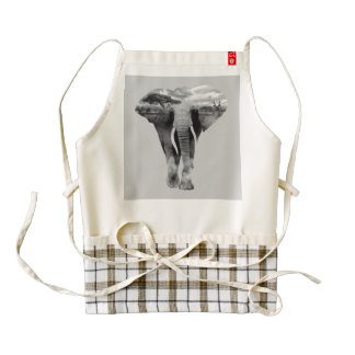 Elephant - double exposure art zazzle HEART apron