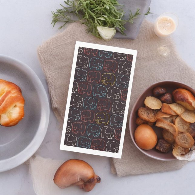 Elephant Drawing Paper Guest Towels (dinner napkin)