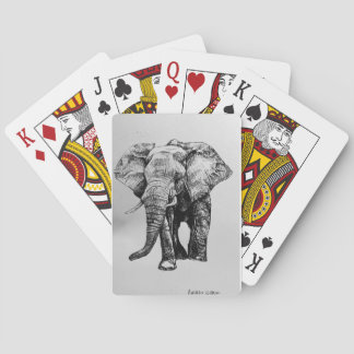 Elephant drawing playing cards