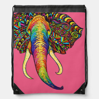 Elephant Drawstring Bag