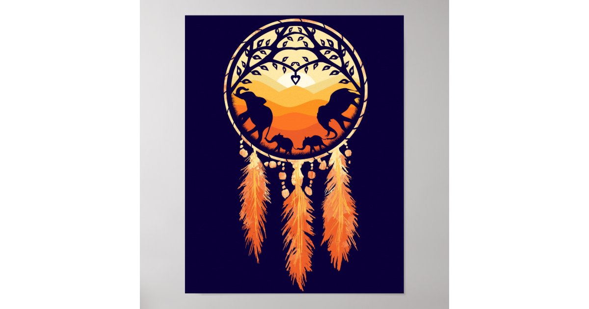 Elephant Dream Catcher Poster | Zazzle