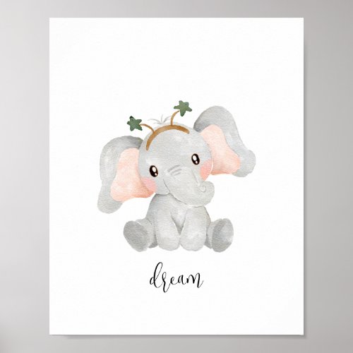 Elephant Dream Nursery Poster