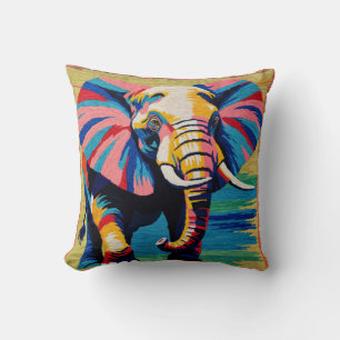 Elephant Dreams Kilim Pillow: A Vintage Oriental Throw Pillow