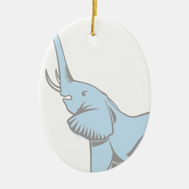 Elephant Dreams Pendant Ceramic Ornament (Front)