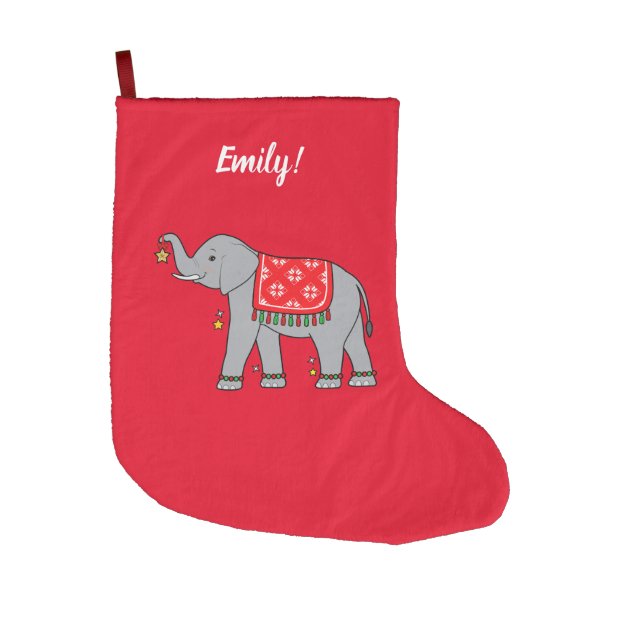 Elephant Dressed For The Holidays Large Christmas Stocking Zazzle   Elephant Dressed For The Holidays Large Christmas Stocking R939d1301ae094919a20f642c5ff05b70 Z64ul 630 