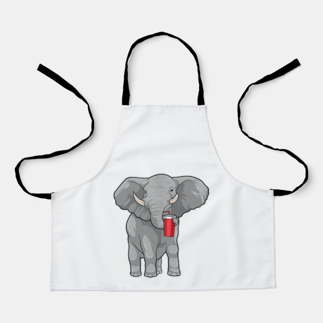 Elephant Drinking mug Apron (Front)