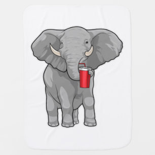 Elephant Drinking mug Baby Blanket