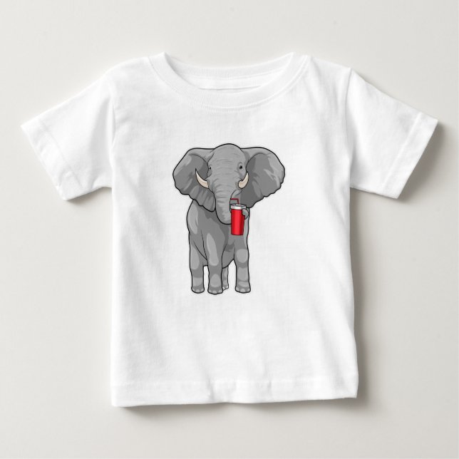 Elephant Drinking mug Baby T-Shirt (Front)