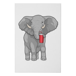Elephant Drinking mug Faux Canvas Print